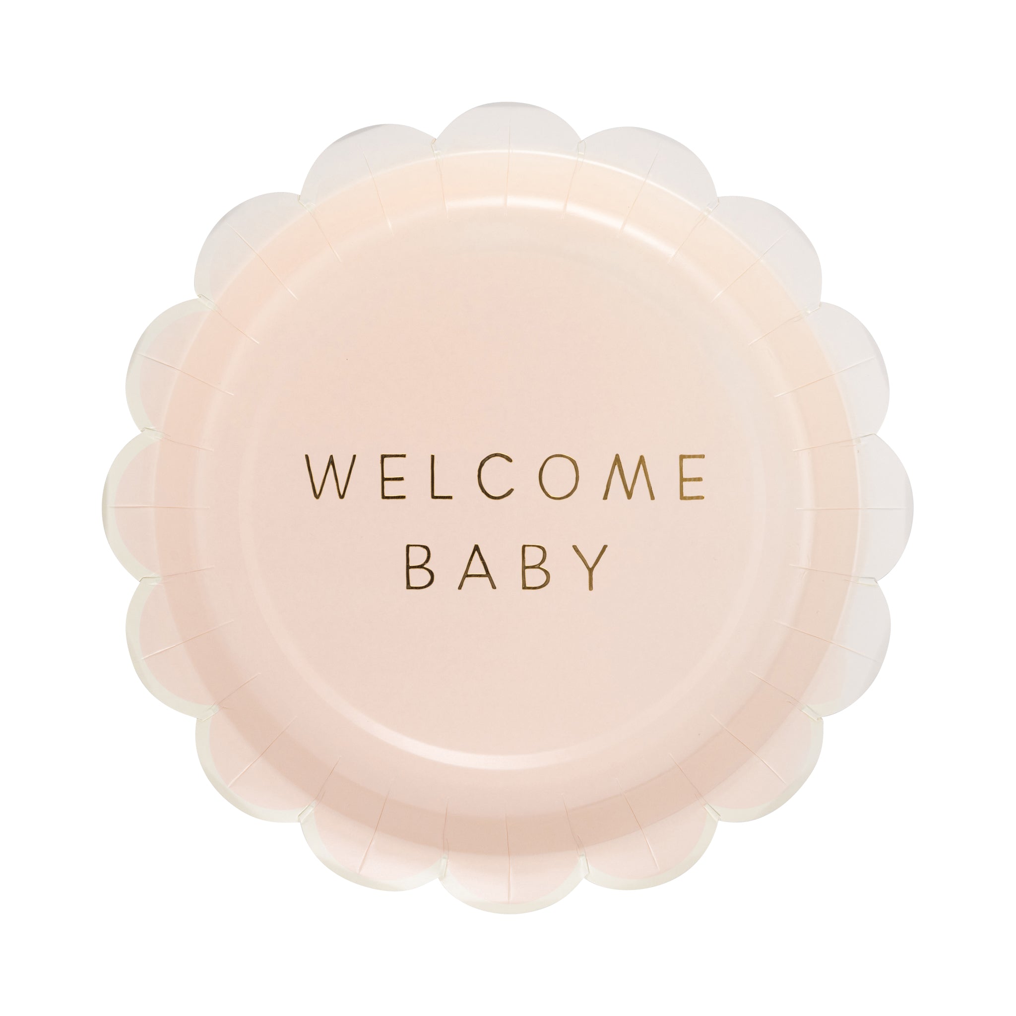 Plato “Welcome Baby” Rosa (8 piezas)
