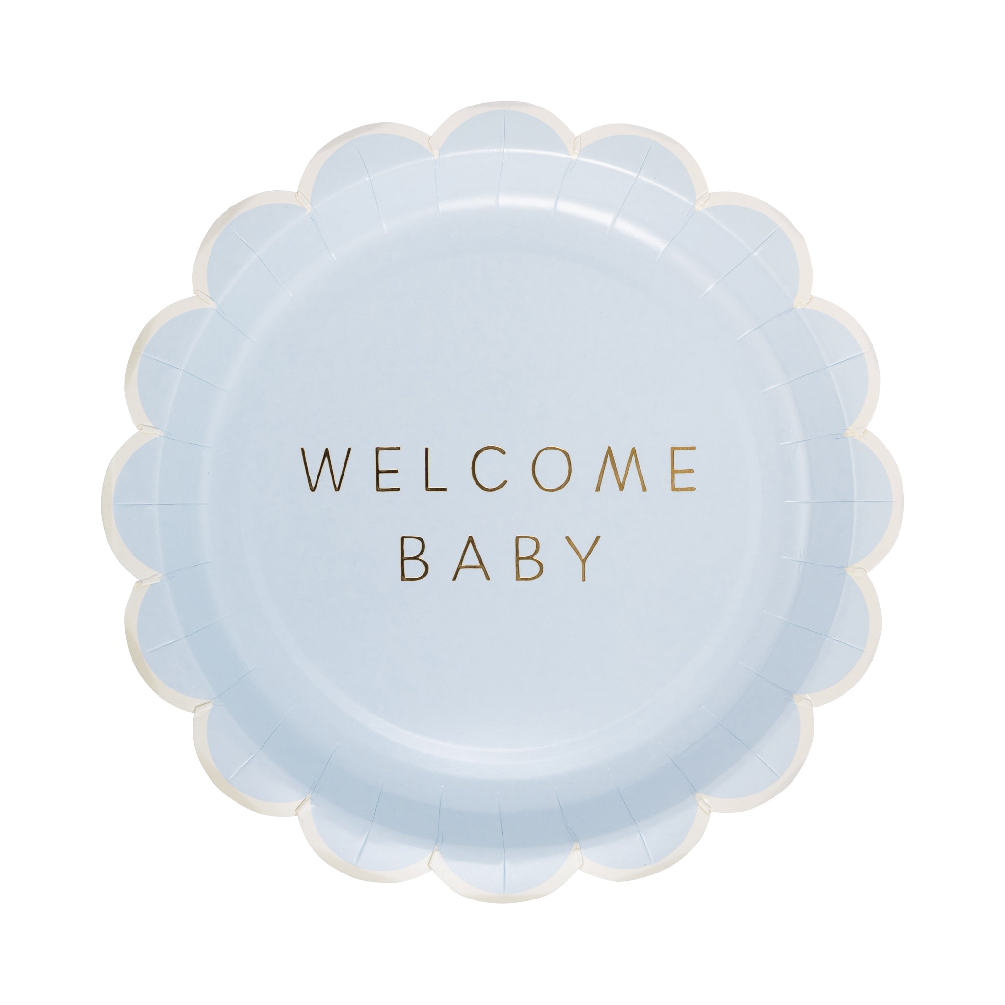 Plato “Welcome Baby” Azul (8 piezas)