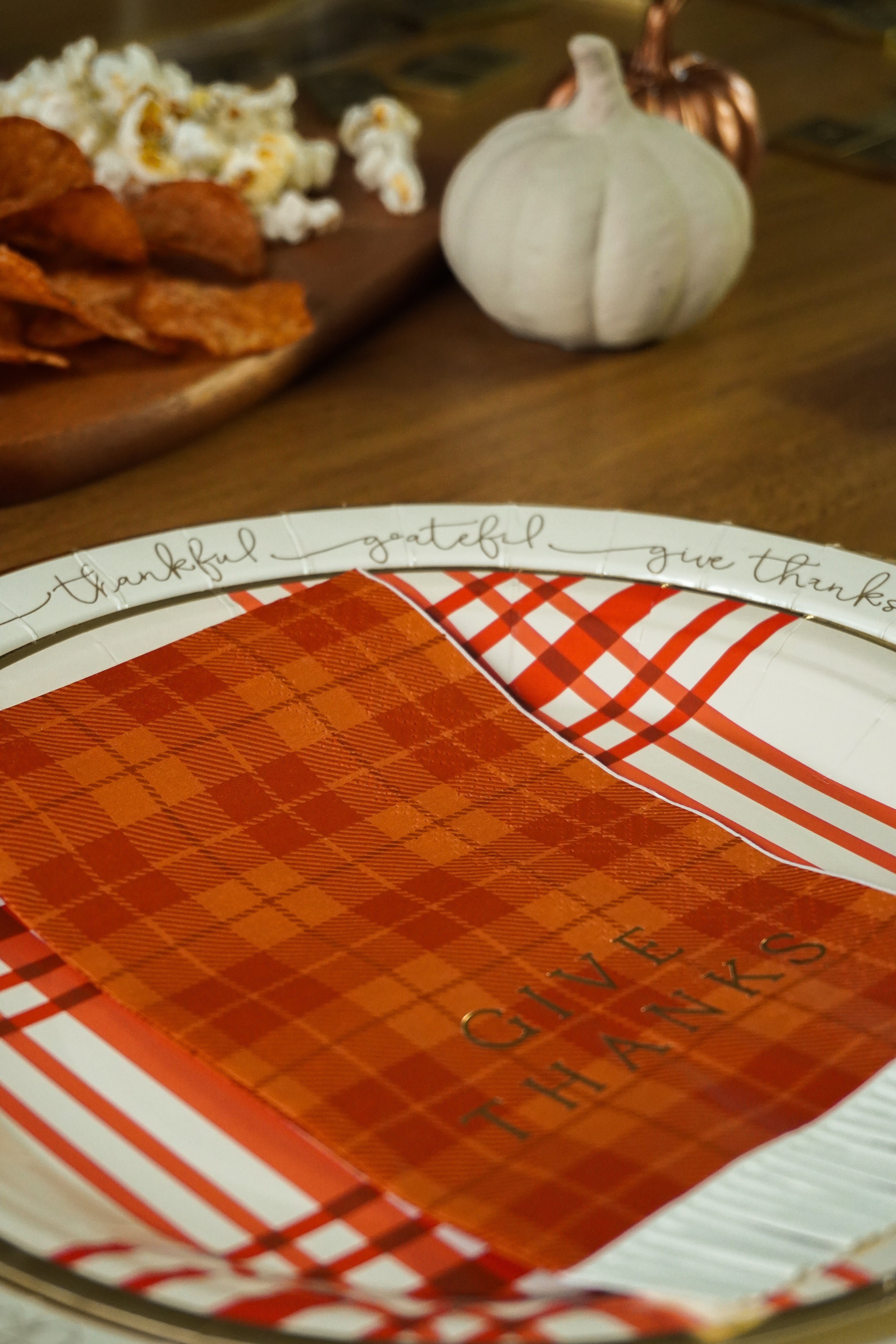 Platos a Cuadros Otoñal (8 pzas)