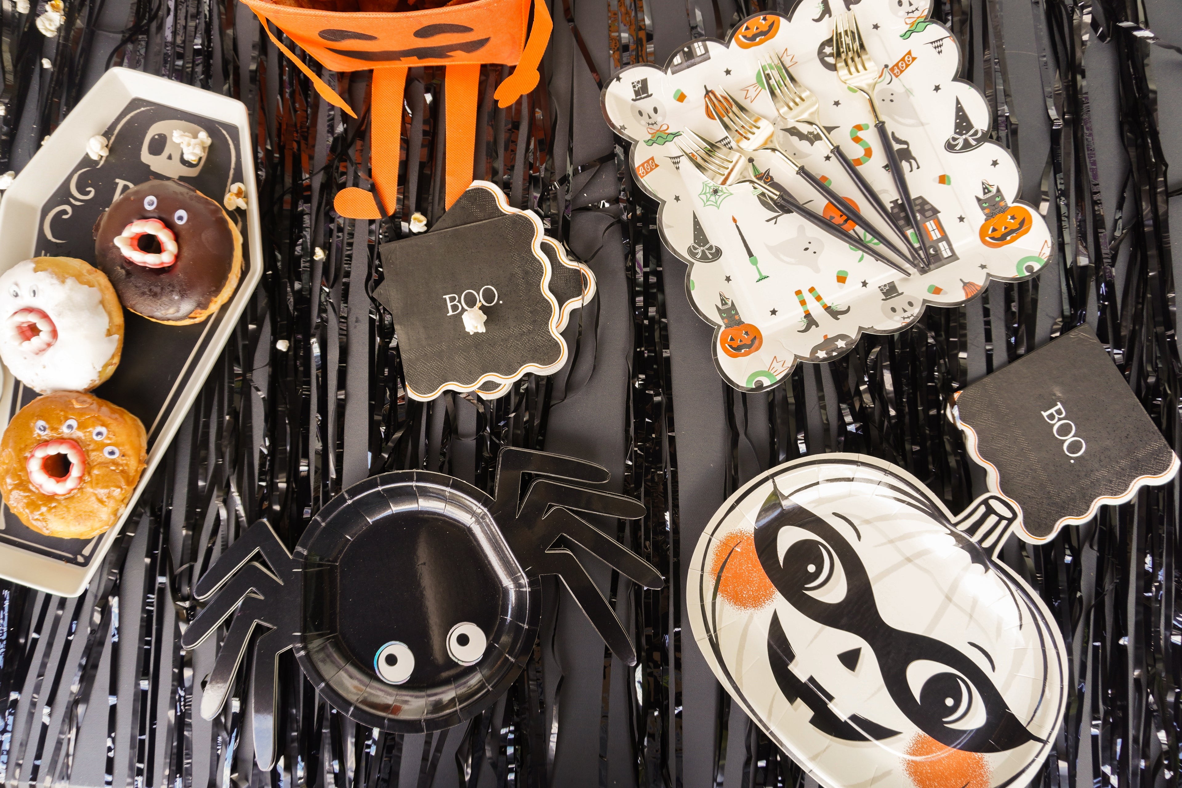 Platos Araña Halloween (8 pzas)