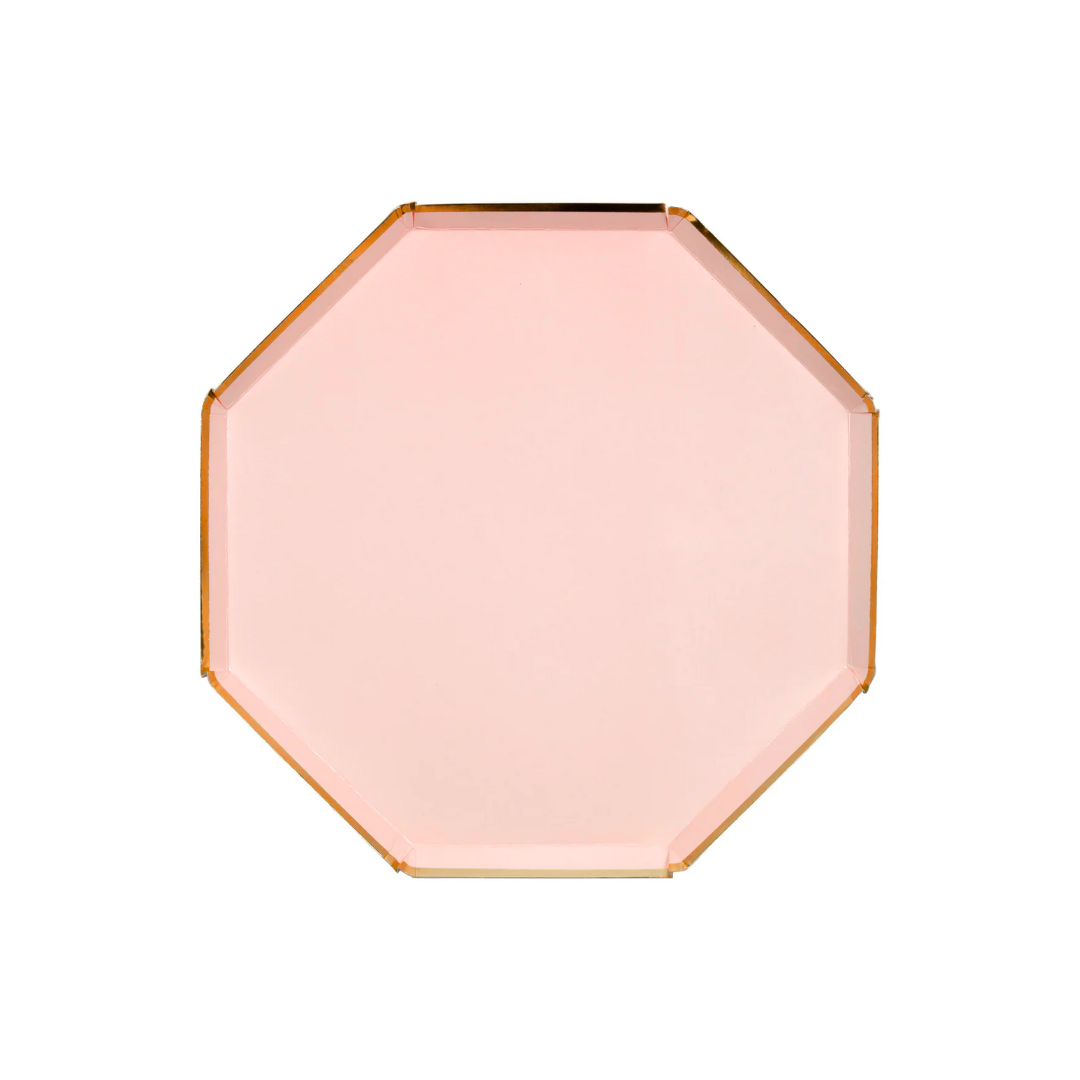 Plato Octagonal Coral Pastel (Chico, 8 pzas)