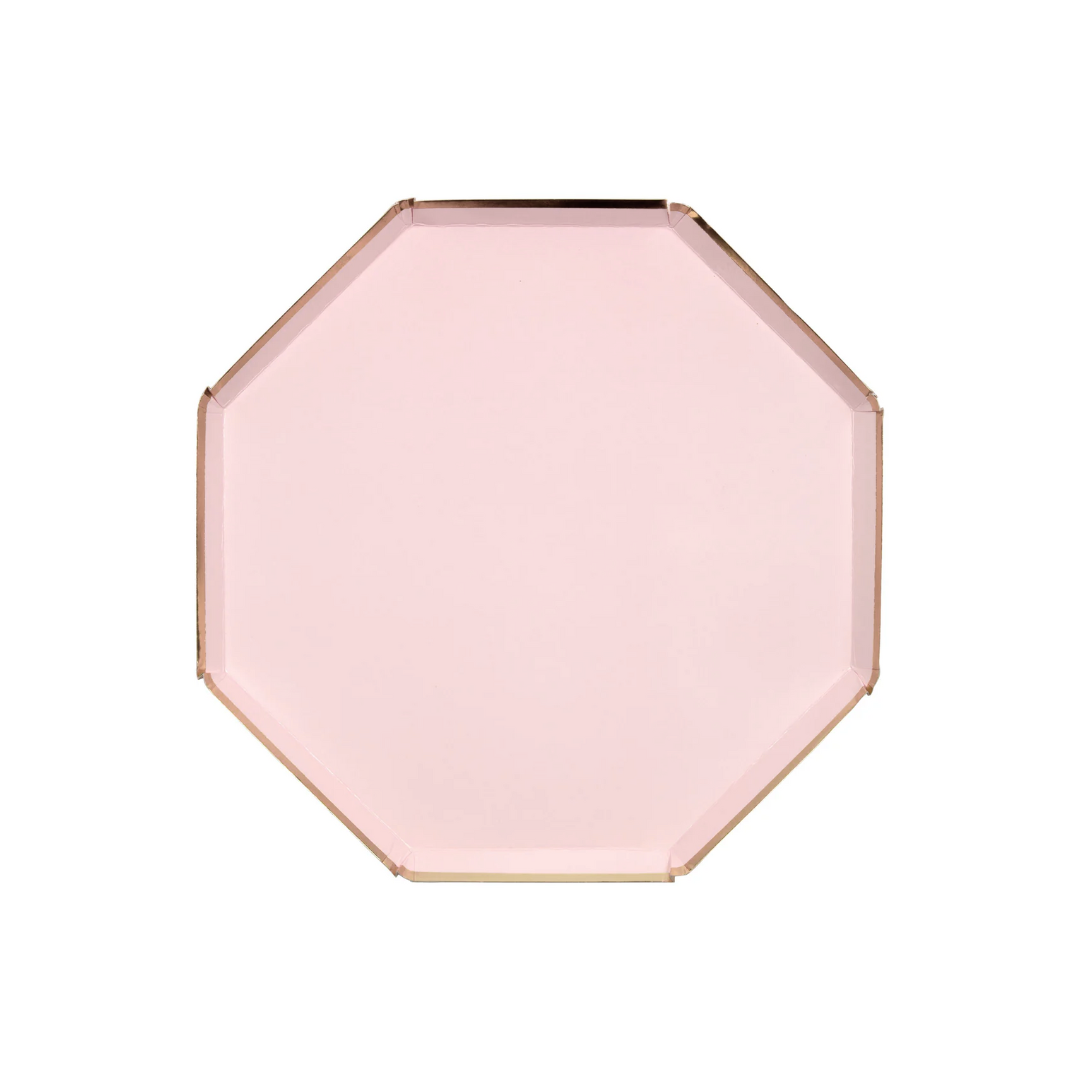 Plato Octagonal Rosa Pastel (Chico, 8 pzas)