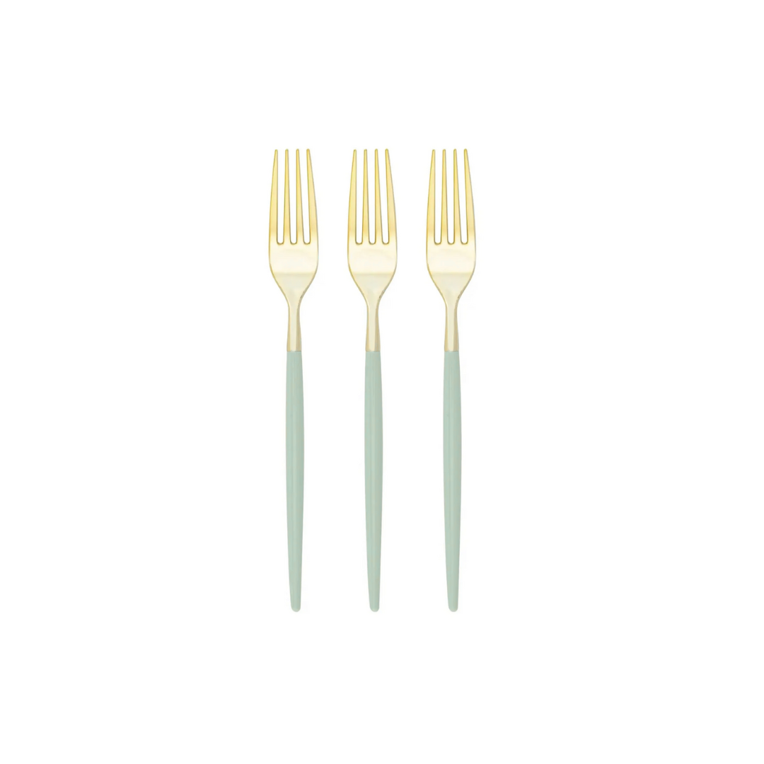 SET DE CUBIERTOS DORADO & MENTA