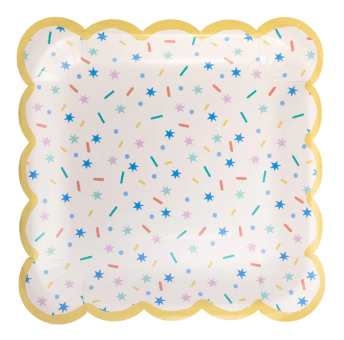 Plato Cuadrado Spinkles Party