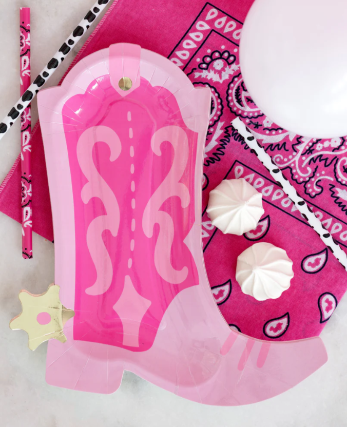 Platos Bota Vaquera Rosa