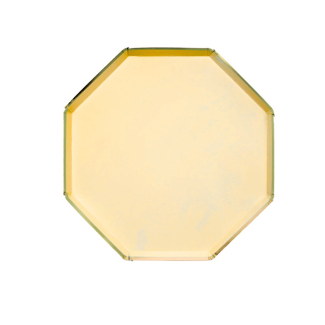 Plato Octagonal Amarillo Pastel (Chico, 8 pzas)