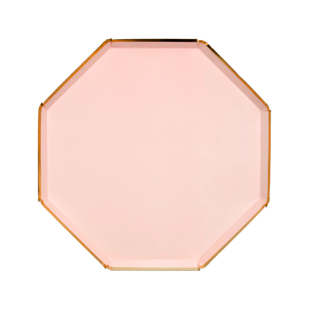 Plato Octagonal Coral (Grande, 8 pzas)