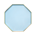Plato Octagonal Azul Cielo Grande