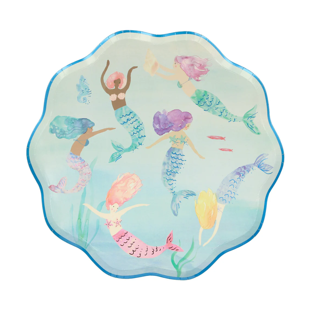 Platos Fiesta Sirenas  (8 pzas)