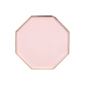 Plato Octagonal Rosa Pastel Chico