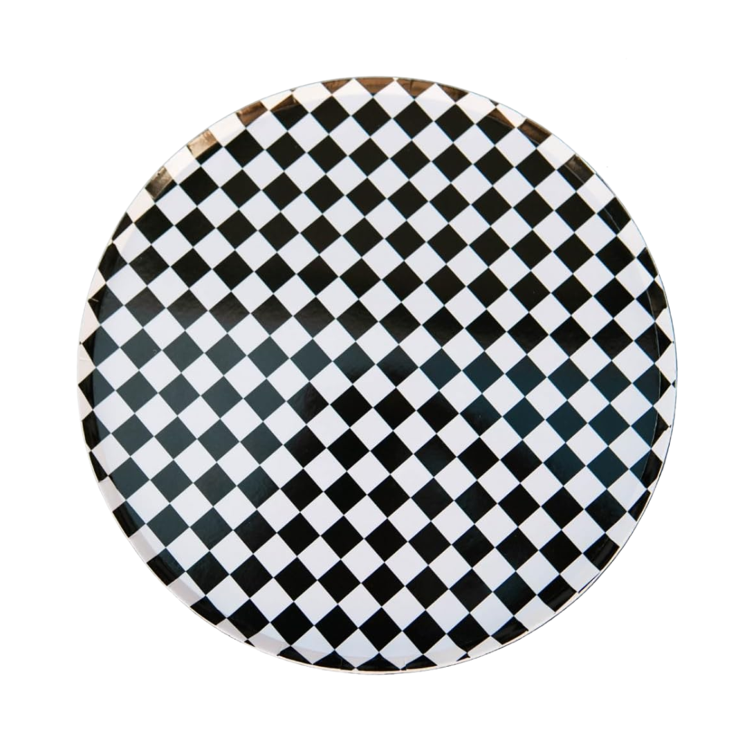 Platos “Meta Final” – Bandera a Cuadros (8 pzas)