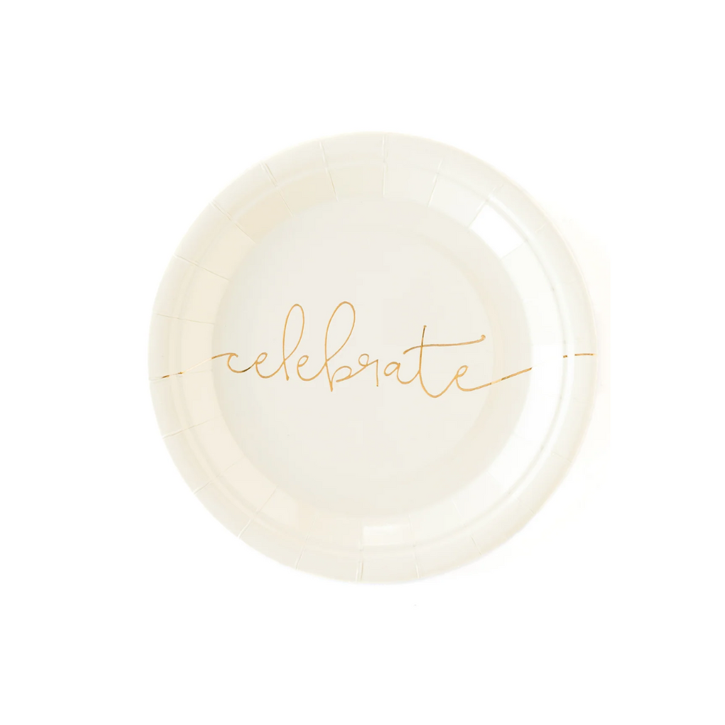 Plato  para postre “Celebrate in Gold” ( 8pzas )