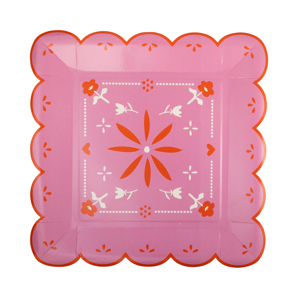 Platos Cuadrados Papel Picado – Fiesta Mexicana