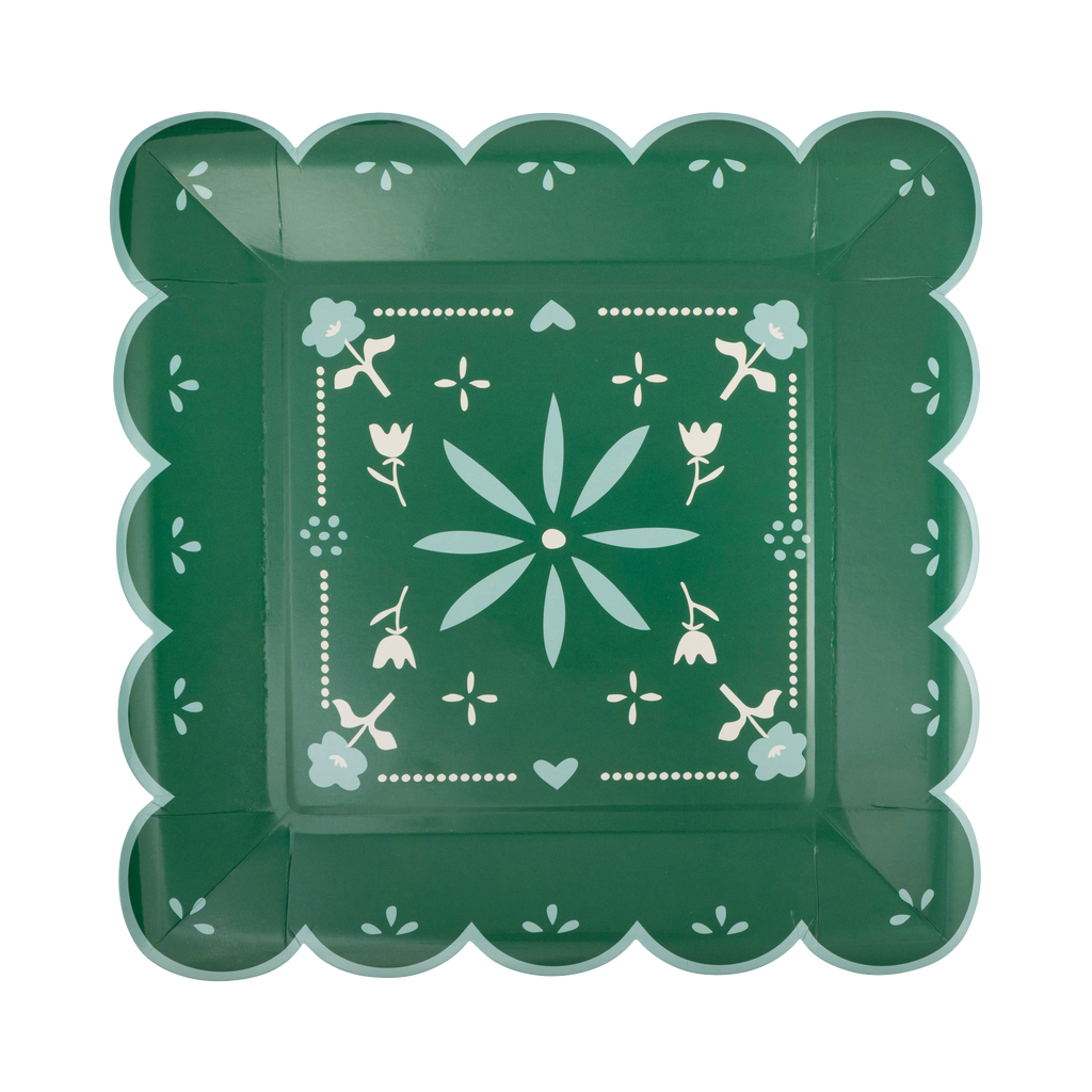 Platos Cuadrados Papel Picado – Fiesta Mexicana