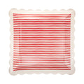 Plato beige rayas rojas