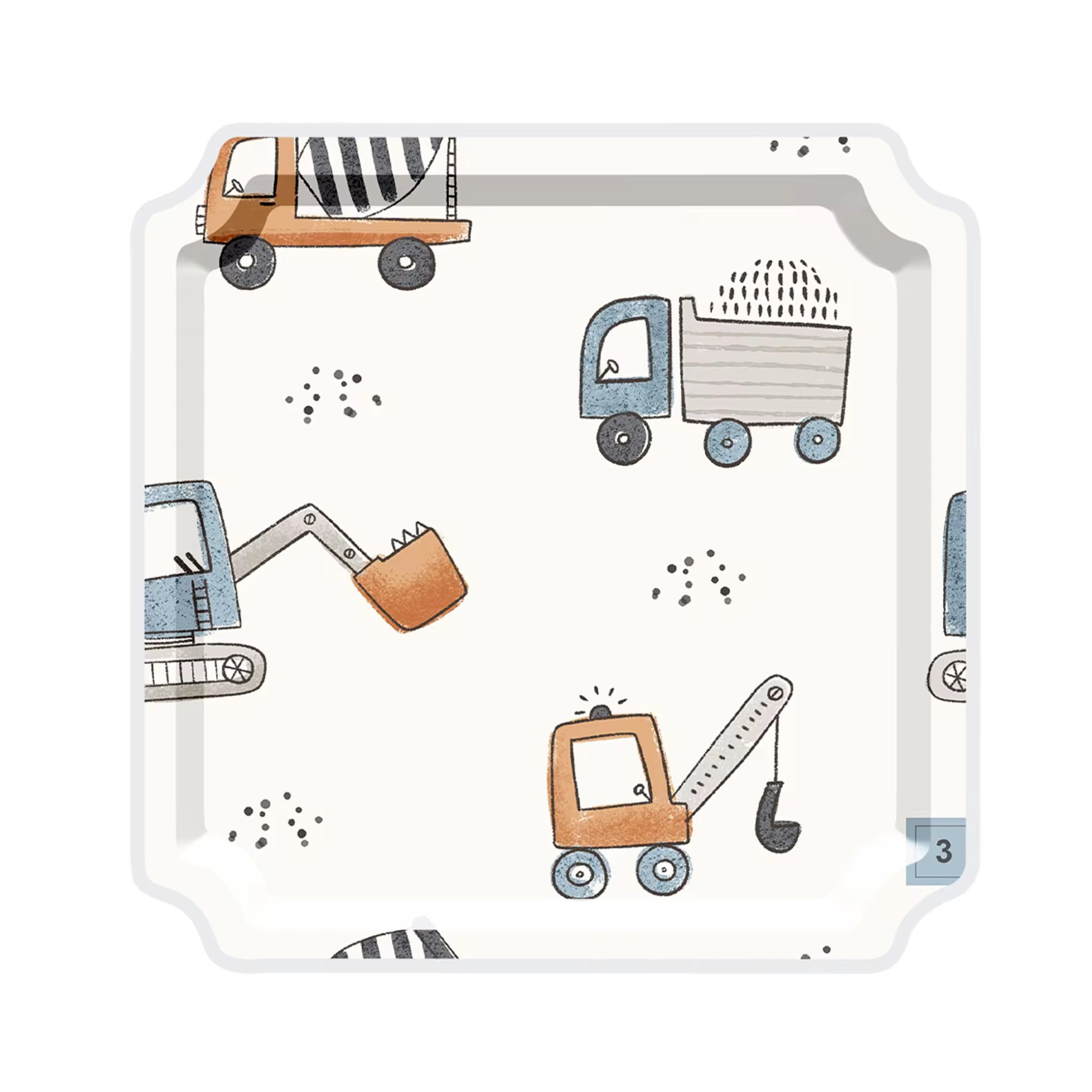 Platos Camiones en Construcción (8 pzas)