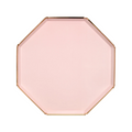 Plato Octagonal Rosa Pastel Grande