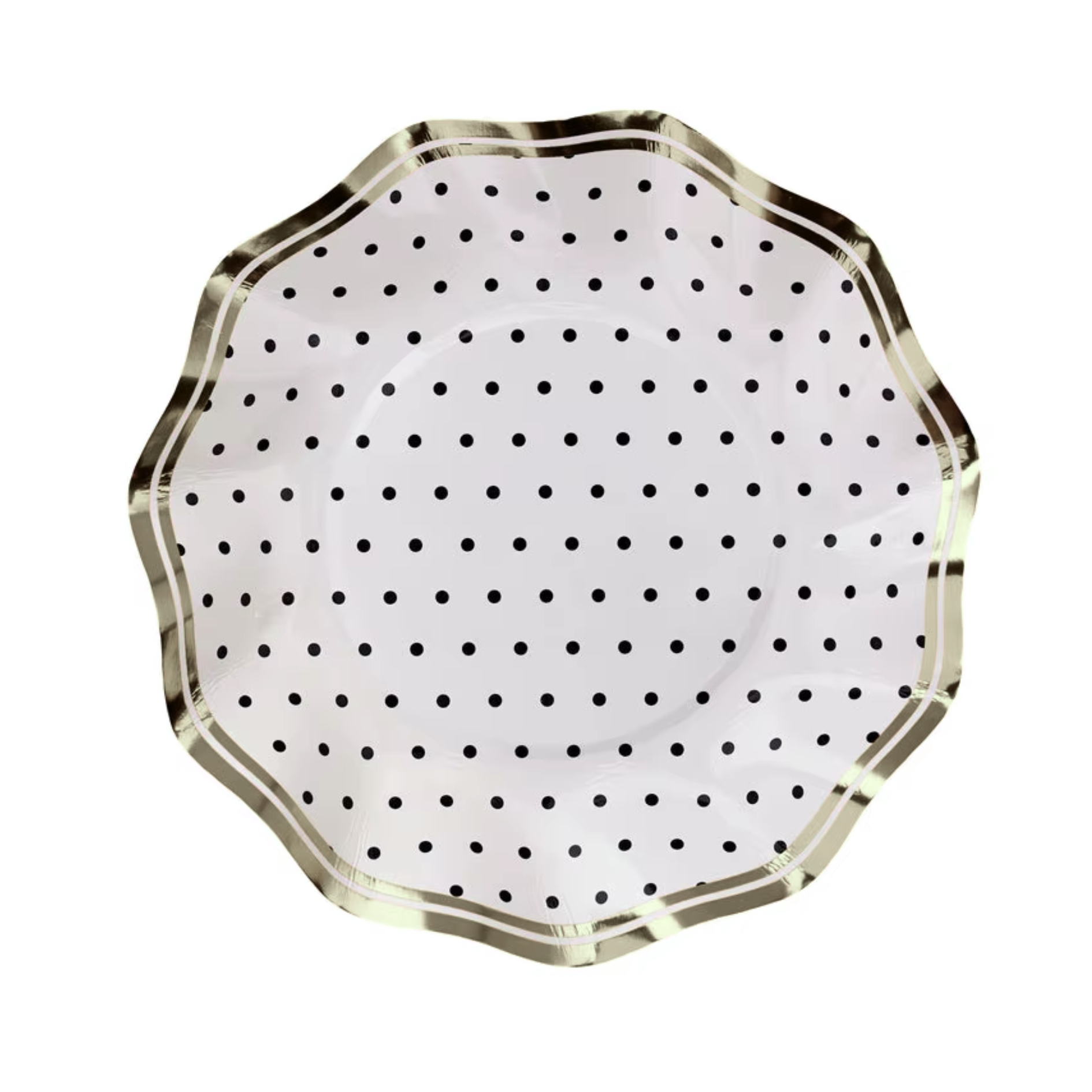 PLATO DISEÑO DOTS BLANCO Y NEGRO