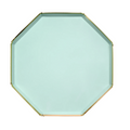 Plato Octagonal Verde Menta Grande