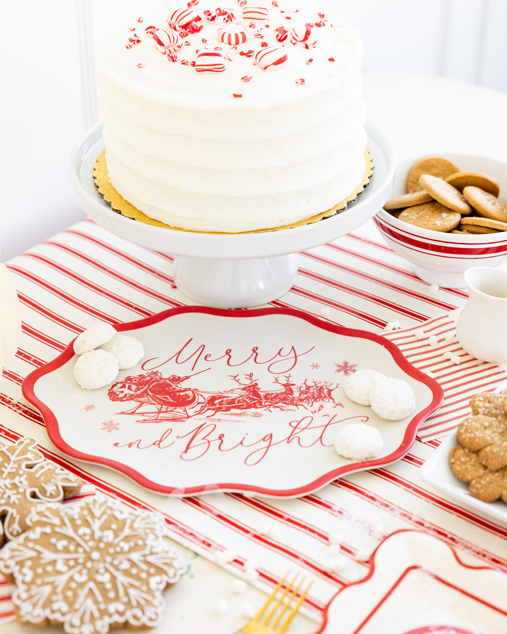 Charola de Bambú Roja “Vintage Merry Christmas” (1 pieza)