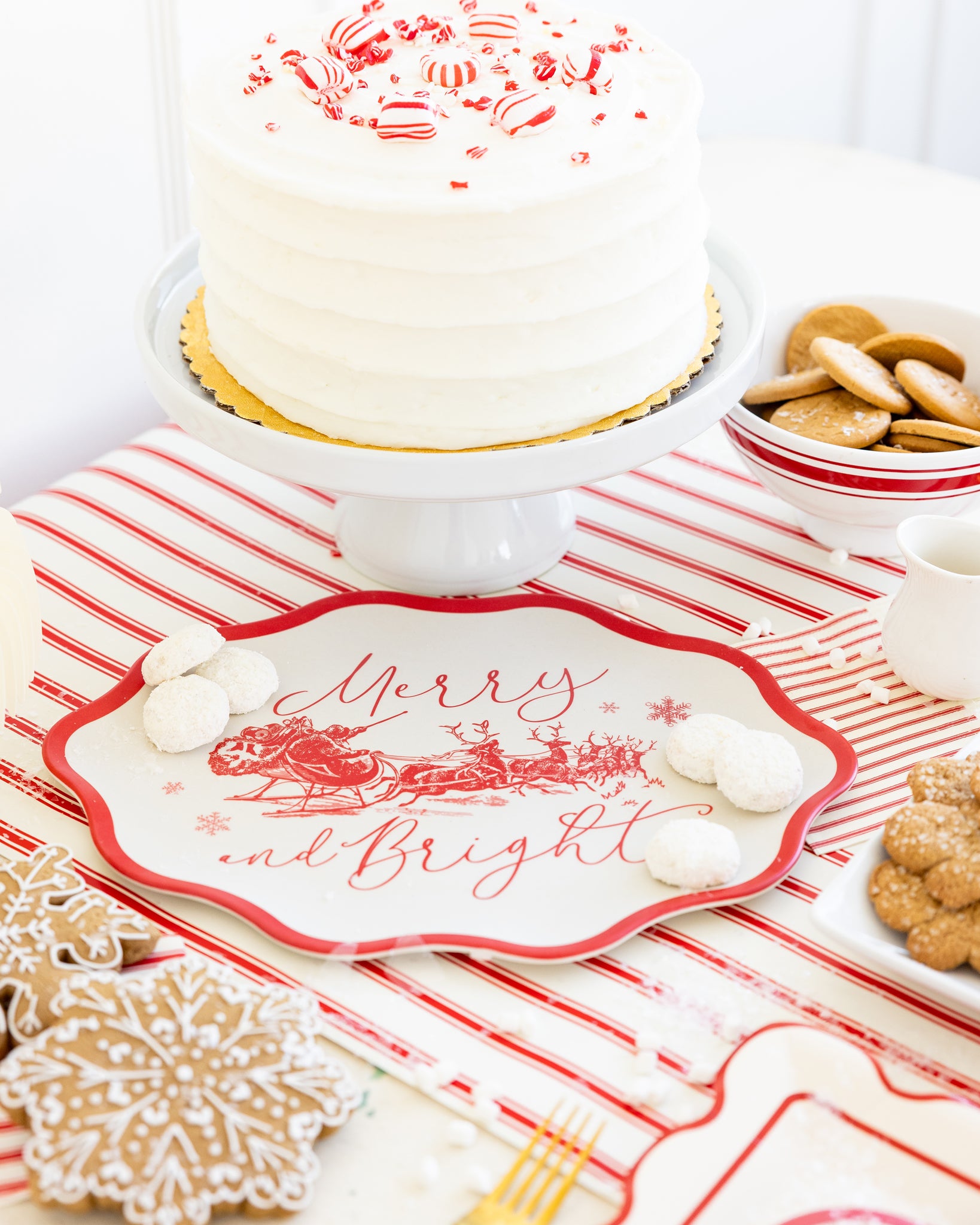 Charola de Bambú Roja “Vintage Merry Christmas” (1 pieza)